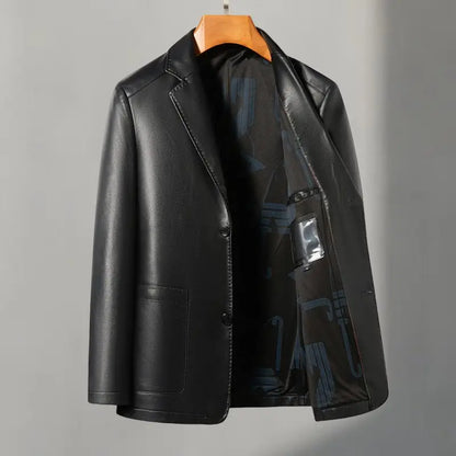 Casual Leather Suits, Genuine Leather Jackets, Men's Jackets, Sheepskin, Slimming, Large Sizes for Autumn and Winter