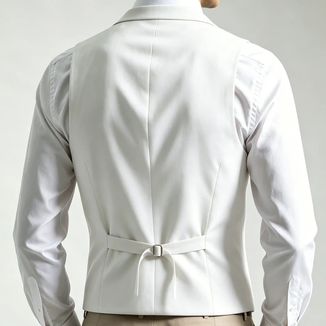 Men Vest Ivory Double Button With Lapel Waistcoat For Wedding Banquet Party Business Work Office Casual Daily Men Suit Vest
