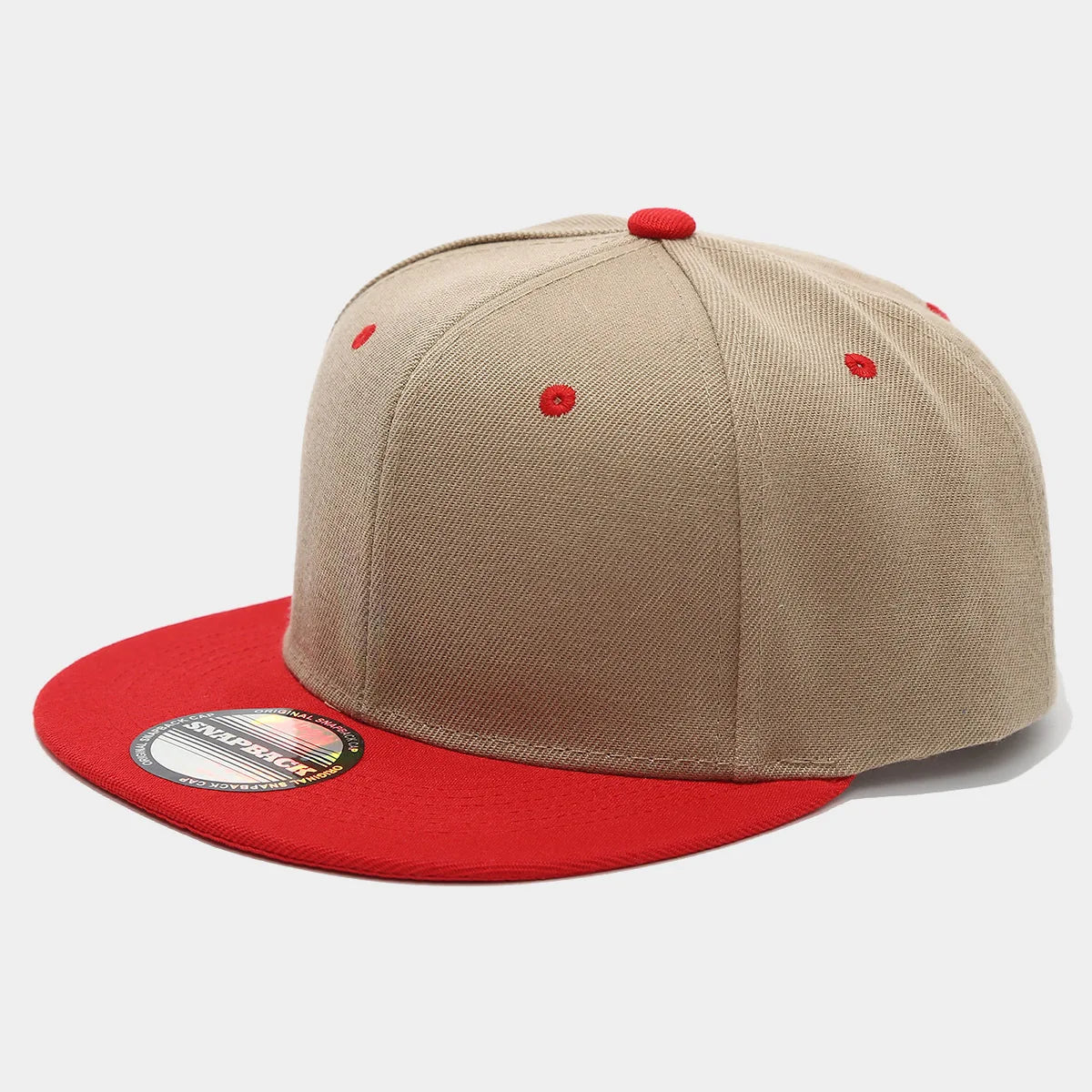 Blank Two Tone Snapback Cap Men Women Flat Brim Baseball Hat Color Block Hip Hop Streetwear Adjustable Plain Bboy Caps