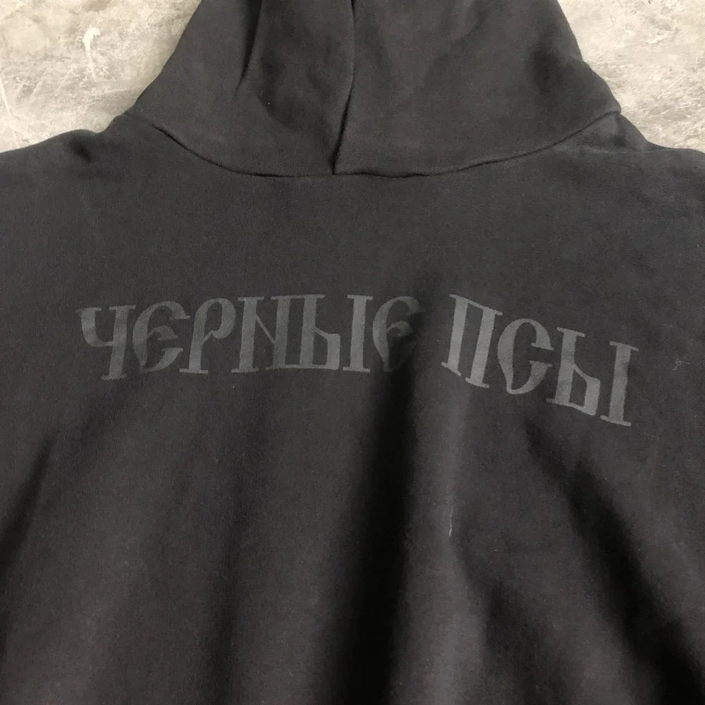 Fashion 1:1 KANYE WEST Streetwear Sweatshirt DONDA Printed Velvet Casual Loose Oversized Tops Hoodies Men