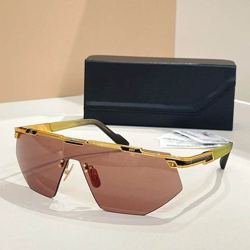Ins 889 Rimless Luxury Men's Sunglasses Women Iregular Alloy Acetate Top Quality Goggle Designer Fashion Brand UV400 with Case