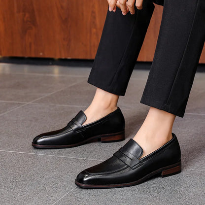 Loafer Shoes For Men Genuine Leather Mens Shoes Driving Shoes Leisure Business Lazy Shoes Plus Size 37-47