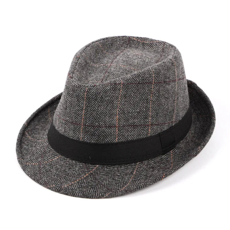 Spring Summer Wool Wedding Hat for Mid-Aged Men Couple Fashion Autumn Winter Party Plaid Luxury Design Jazz Hat Fedora Hat Women