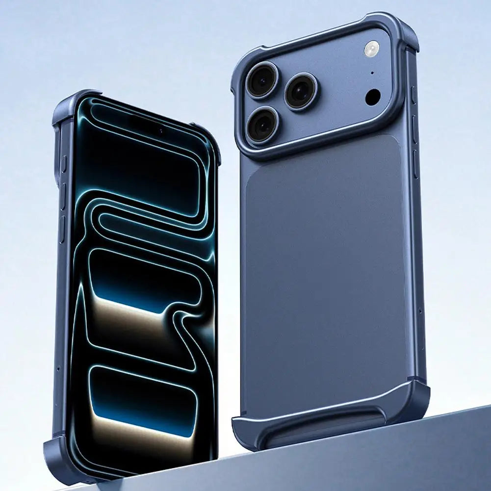 Luxury Aviation Aluminum Metal Case for iPhone 17 pro & pro Max Frameless Minimalist Borderless Bumper Cover