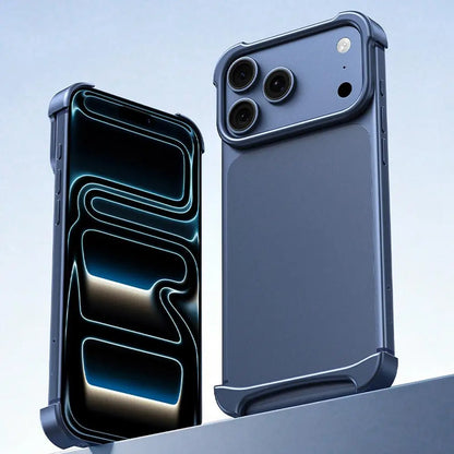 Luxury Aviation Aluminum Metal Case for iPhone 17 pro & pro Max Frameless Minimalist Borderless Bumper Cover