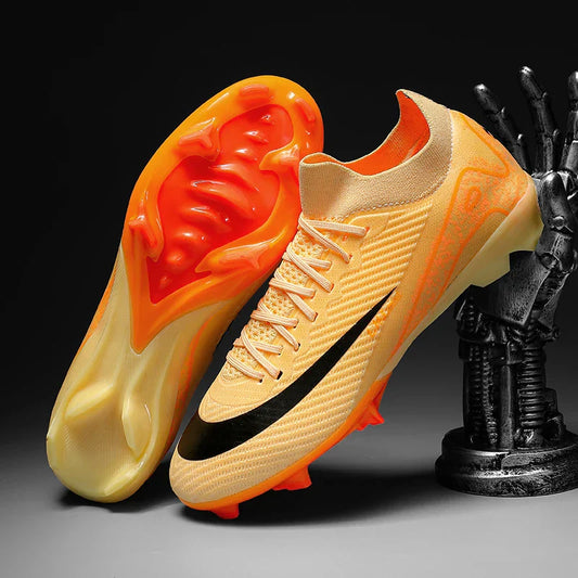 High Top Men Soccer Cleats Professional Football Shoes AG/TF Studs Anti Slip Training Sneaker Comfortable Breathable Adult Match