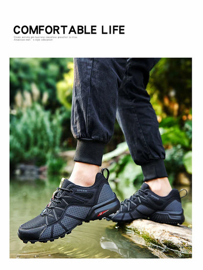 Waterproof Hiking Shoes Men‘s Outdoor Trekking Sneakers Mountain Climbing Camping Trainers Hunting Tactical Boots Bike Shoe Male