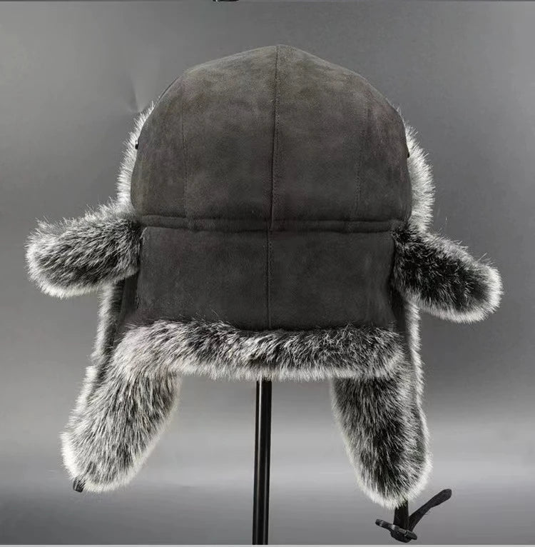 Men's Winter Trapper Aviator Trooper Earflap Warm Russian Waterproof Ski Hat Bomber Cap Russian Warm Ear Protectors Hats