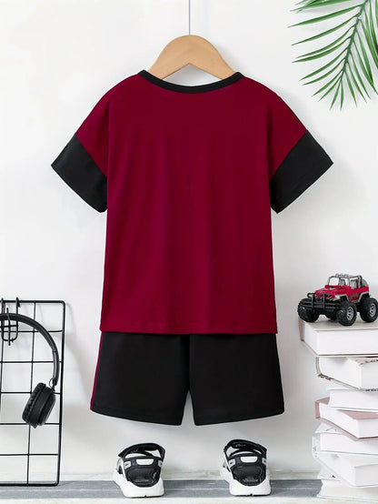 2025 Summer new Children's set Casual 3D printed short-sleeved T-shirt and shorts set Comfortable soft lightweight breathable ch