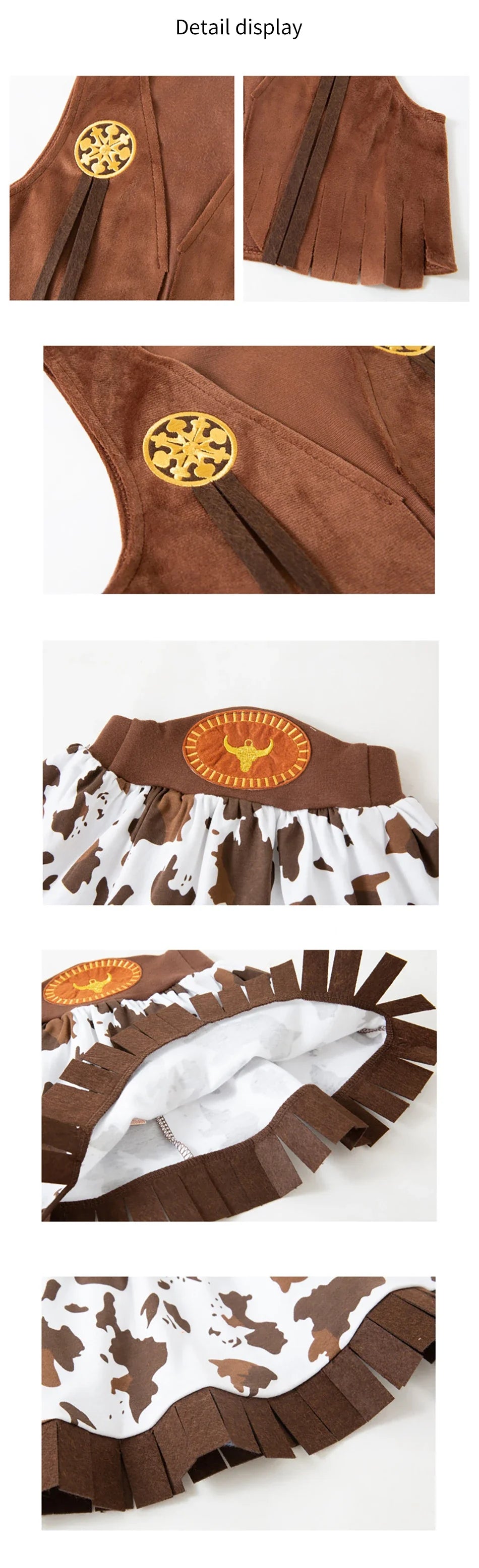 4/5 Pcs Set Girls Cowboy Role Play Skirt Clothes Vest Set Skirt Sets Kids Spring Autumn Halloween Cosplay Performance Costumes
