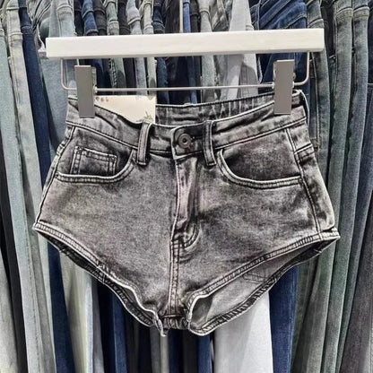 Skinny Denim Shorts, Hot Girl Y2k Ultra-short Washed Cuffed Jeans, Summer Clothes for Woman