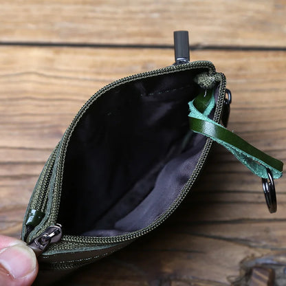 Vintage Genuine Leather Men's Zero Wallet Natural Cowhide Zipper Key Bag Women's Bank Card Bag Mini Coin Bag  Card Holder