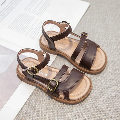 Children's Summer Sandals Hollow-out Woven Fashion Girls Beach Sandals Simple Fashion Kids Causal Flats Shoes Size 26-36