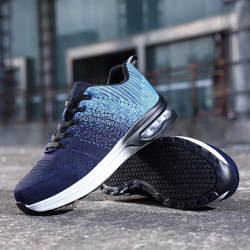 Lightweight Safety Shoes Women Men Air Cushion Work Sneakers Steel Toe Shoes Construction Safety Boots Anti-smash Work Shoes