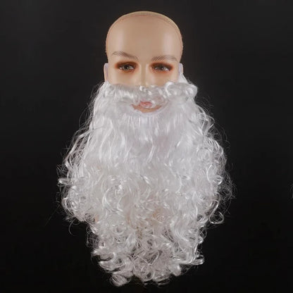 Santa Beard Christmas Costume Set,3pcs/set (Santa Claus Fake Long Beard and Hat,Storage Bag),Santa Beard Costume Accessories