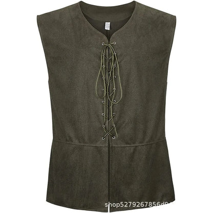2025 Medieval Renaissance Pirate Gothic Steampunk Vest for Men, Multicolor Loose Plus Size Suede Fashion Men's Waistcoat,S-XXL