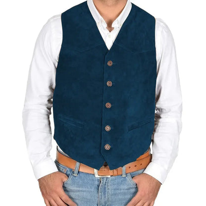 Men Vest Black Single Solid Button Frosted Velvet Waistcoat For Banquet Birthday Wedding Business Work Daily Set Men Suit Vest
