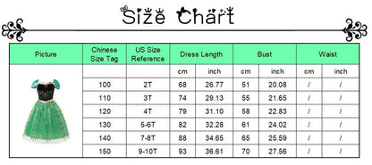 Elsa Anna Snow White Moana Rapunzel Ariel Belle Princess Dress for Girls Cosplay Carnival Birthday Party Outfit Kids 2-8Y