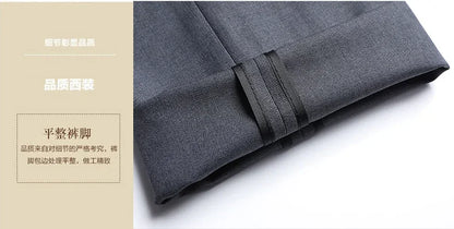 Men's 2024 Slim-fit Two-button Business Suit Professional Work Formal Two-piece Set Trousers Included S-6XL