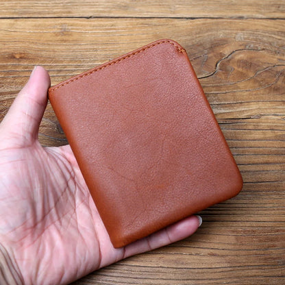 Leather Men's Wallet Credit Card Bag Mini Wallet Top Cowhide Coin Wallet Women's Wallet Thin Wallet Vertical Photo Wallet