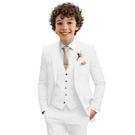 Multi-colors Boys Suit Set 3 Pieces Formal Outfit For Wedding Elegant Notched Lapel Kids Slim Fit Suits Party Tuxedo 2-20T