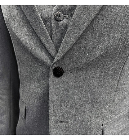 ( Blazer + Vest + Pants ) Boutique Fashion Solid Color Men's Slim Casual Business Suit Three-piece Set Groom Wedding Dress Party