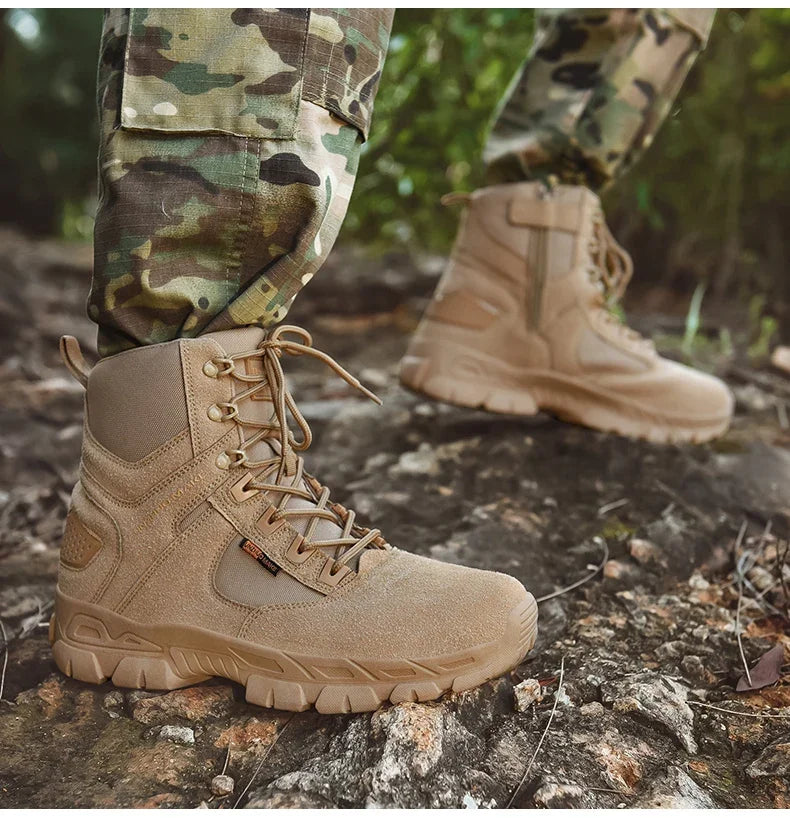 New Men Tactical Boots Ankle Waterproof Desert Hunting Hiking Shoe Unisex Lace Up Male Army Boot Brand Motorcycle Climbing Shoes