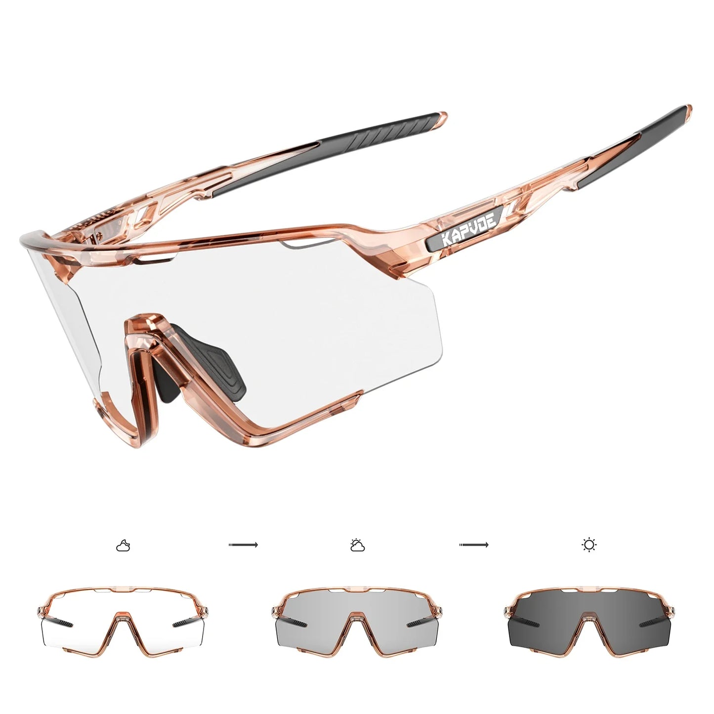Photochromic Cycling Glasses Silver Lens Sunglasses Multi Color Men Women Bike Outdoor Eyewear Riding Driving Running