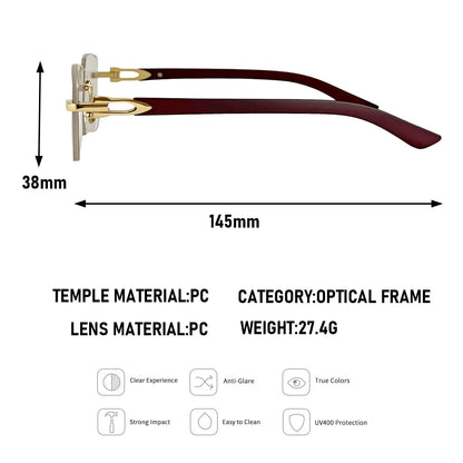Rimless Sunglasses Women Trendy Gradual Change Square Fashion Glasses Luxury Vacation Sunscreen Sunglass Men Lentes De Sol Mujer
