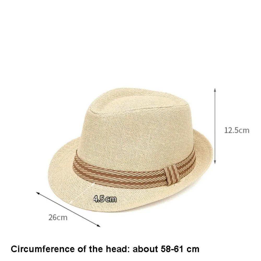 Lightweight Linen Belfry Trilby Hat Sun Protection Versatile Panama Trilby Hat Short Brim Breathable Fedora Sun Hat Travel