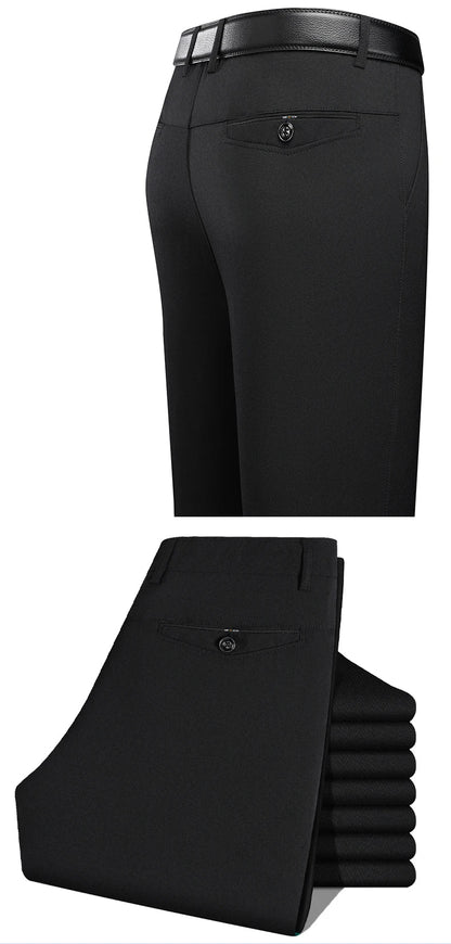 2026 Mens Trousers Dress Straight Pants Spring Summer Male Work Suit Pants Husband Father Black Grey Formal Pants