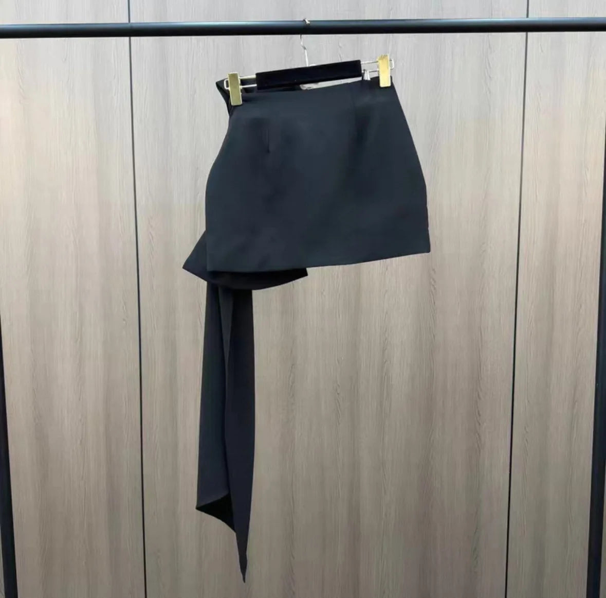 2026 Spring and Summer Design Sense Niche French Temperament Pleated Bow Streamer Hip Skirt for Women Ladies