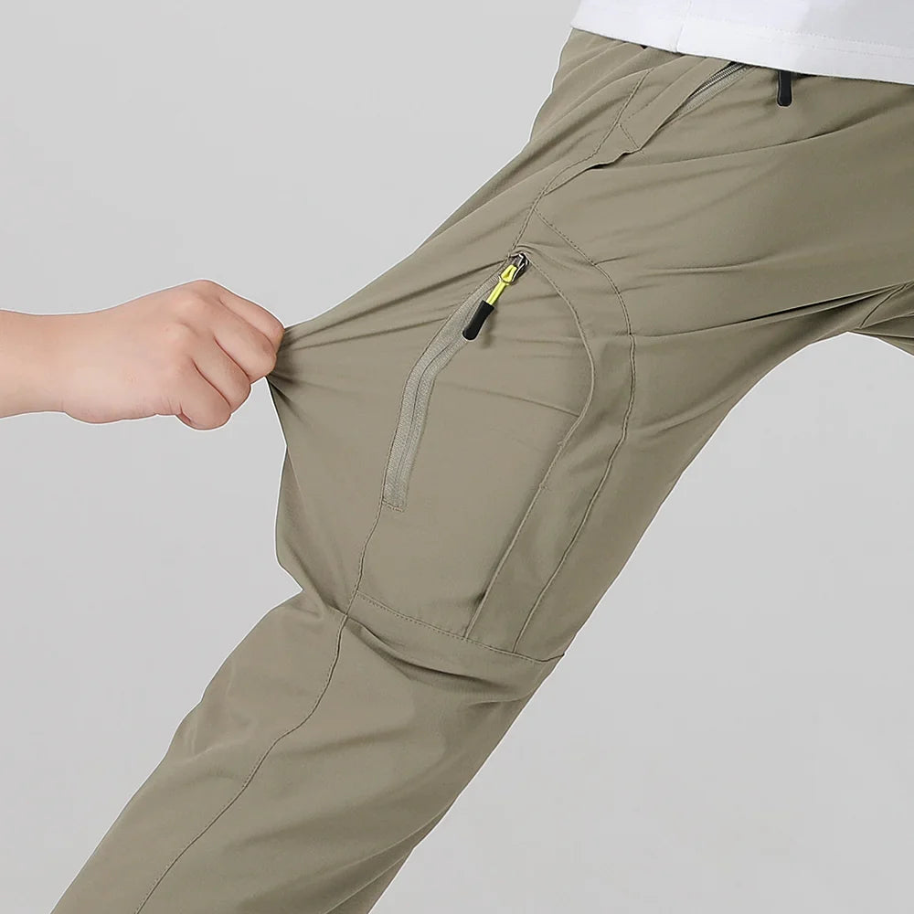 Four Sided Elastic Quick Drying Pants for Men's Mountaineering Outdoor Pants, Light and Thin for Women's Summer Elastic Breathab