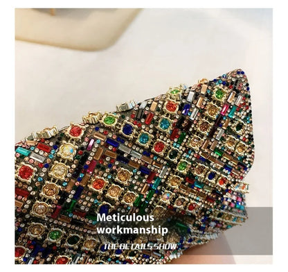 Rhinestone Evening Clutch Bag 2025 Diamond Women Banquet Party Wedding Fashion Messenger Purse Chain Small Shoulder Bag