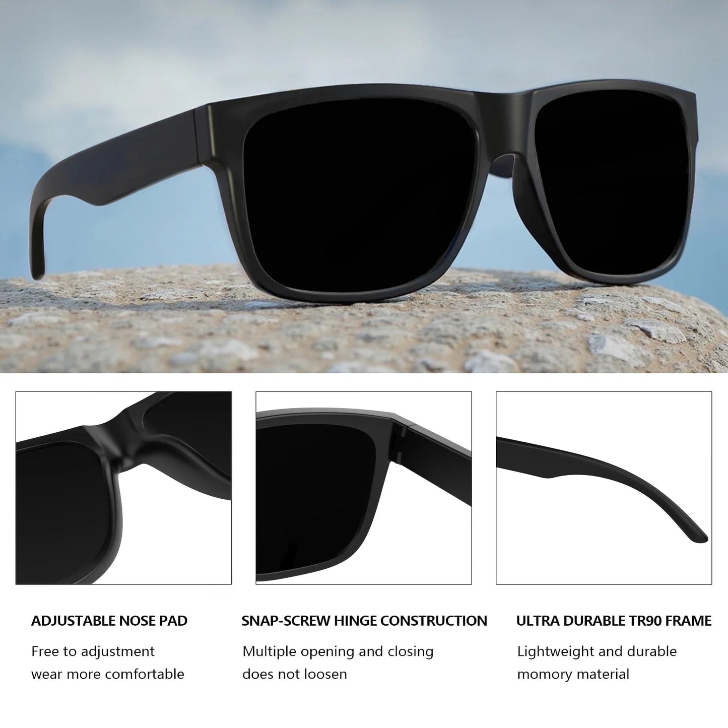 XL Z87 Oversized Square Sunglasses Men Big Wide Head TR90 Ultralight UV400 Shades Driving Fishing Sports Sun Glasses Z8246