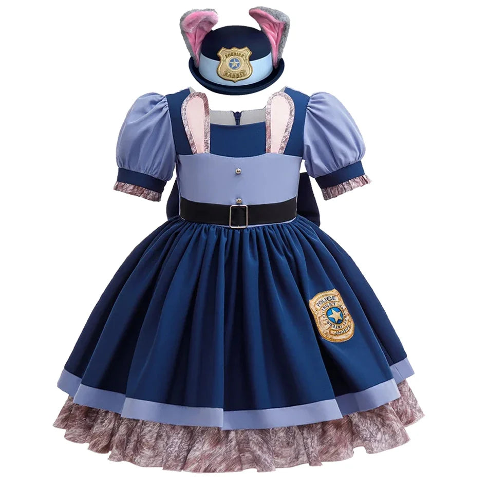 Girl Zootopia 2 Dress Cosplay New Moives Judy Costume Halloween Bunny Cosplay Dress Up Performance Birthday Clothes
