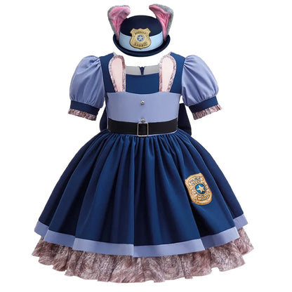 Girl Zootopia 2 Dress Cosplay New Moives Judy Costume Halloween Bunny Cosplay Dress Up Performance Birthday Clothes