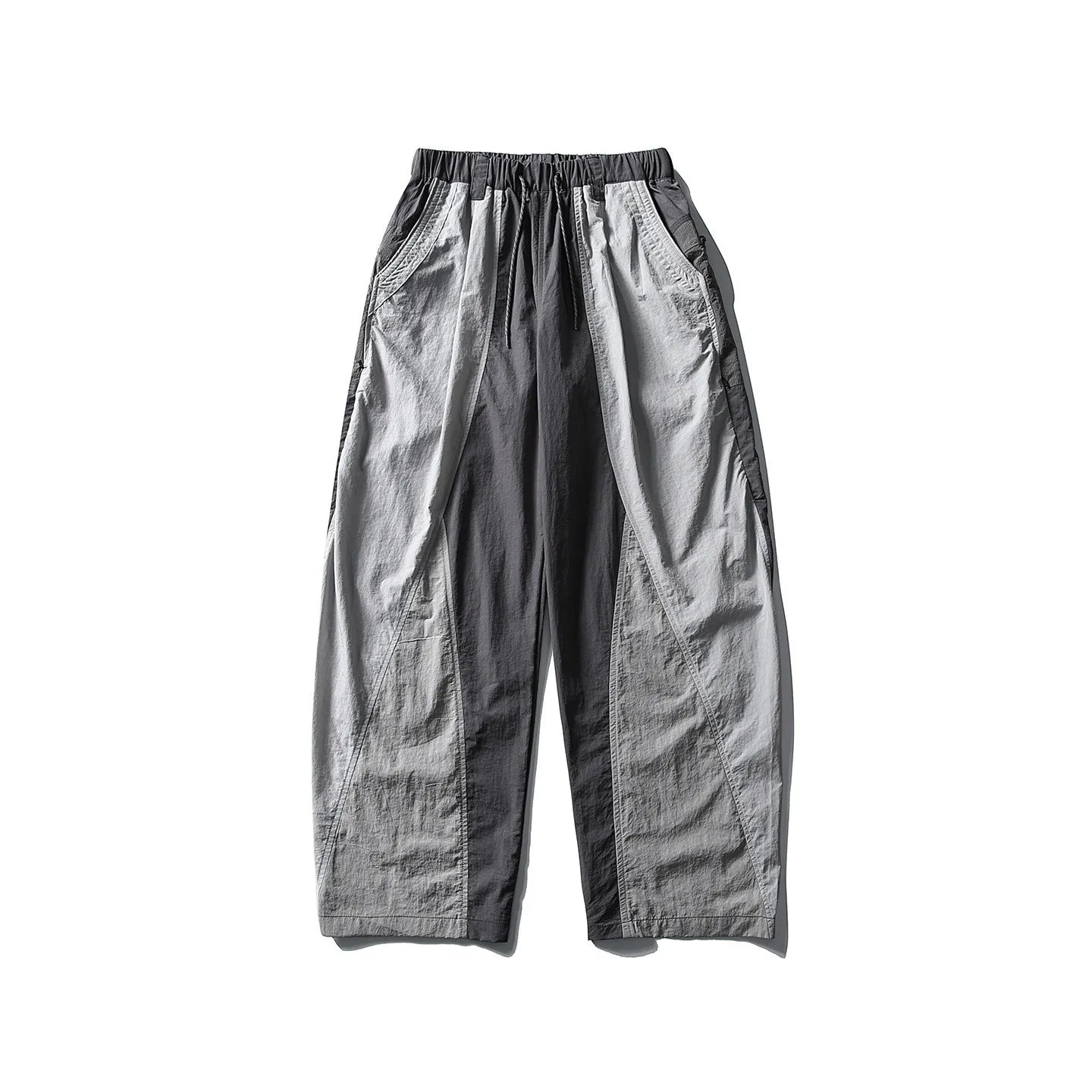 Men Outdoor Lightweight Quick Dry Ultra Loose Casual Splice Wide Leg Techwear Track Cargo Pants Women Streetwear Baggy Trousers