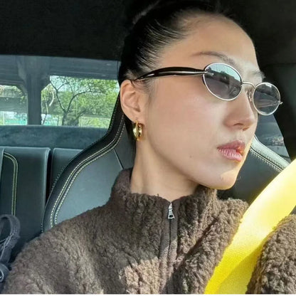 Oval Sunglasses Women Trendy 2025 Luxury Vintage Sunglass Fashion Glasses Dropshipping Lentes De Sol Mujer Lunette Soleil Femme