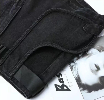 Punk Womens Denim Shorts Cargo Black Biker Short Pants For Women To Wear With Waist Pocket Outdoor Offer High Quality Hot Jeans