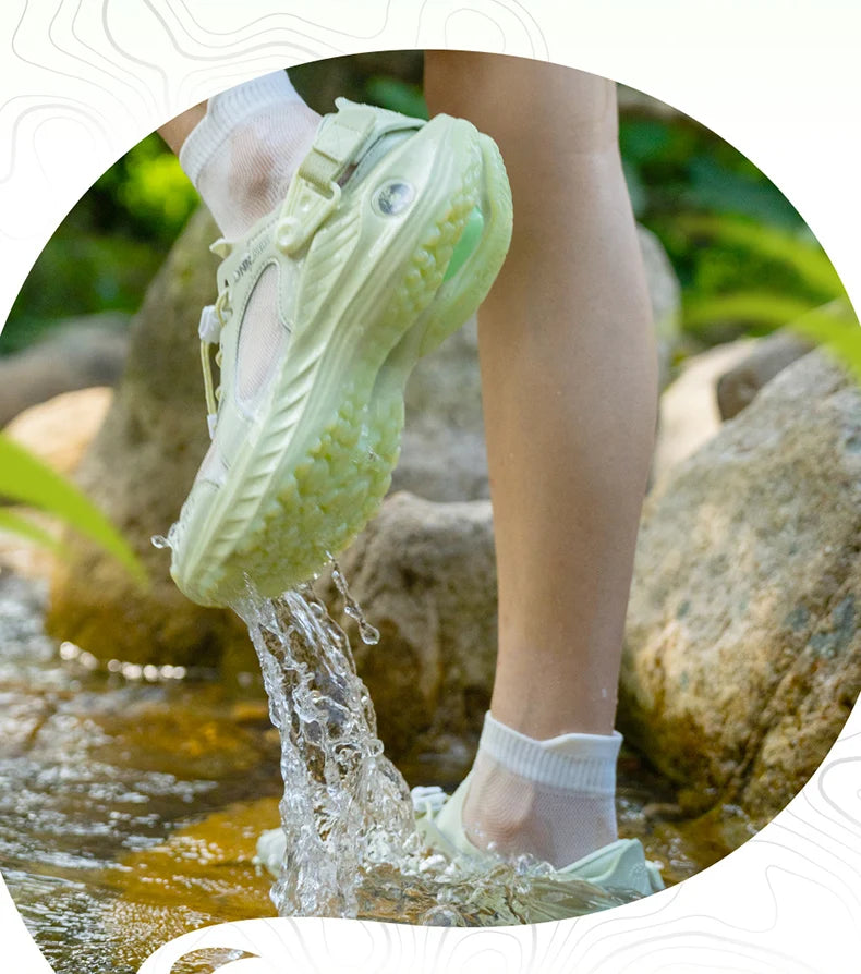 Breathable Mesh Quick Dry Water Shoes Shock Absorb Anti Slip Rock Grain Light Hiking Sneakers Unisex Outdoor Camping