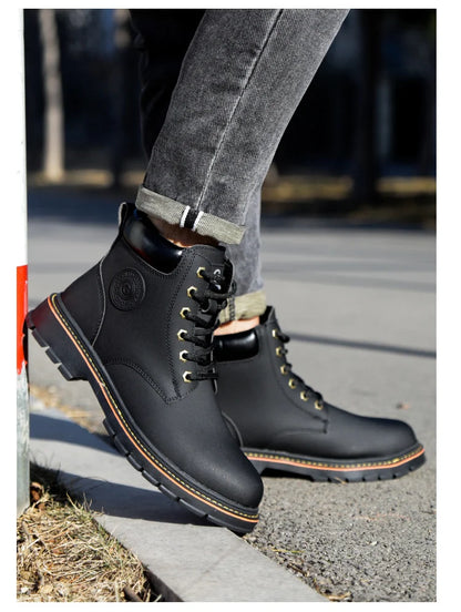 high-top Work Boots For Men Anti-smash Anti-puncture Work Shoes with Steel Toe leather safety shoes men for work waterproof shoe