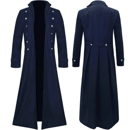 Medieval Renaissance Costume Men Steampunk Vintage Trench Coat Gothic Long Coat Man Victorian Carnival Party Cosplay Costume 5XL
