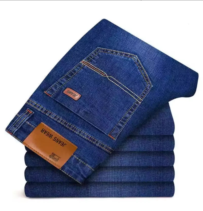 Men's Denim Pants Man Business Jeans for Man Straight Man Jeans Blue Black Jeans for Man Large Size Jeans for Man Male