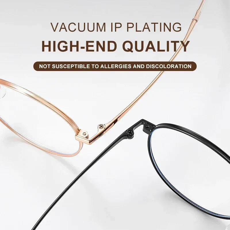 High Quality Round Ultra-light ALL Titanium Eyeglass Frames Women Myopia  Prescription Eyewear Reading Glasses 30821