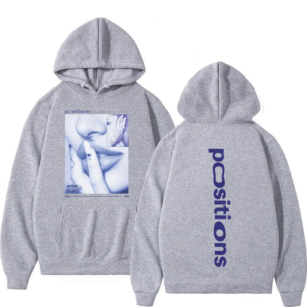 Ariana Grande Positions Album Retro Graphichoodie Men Women Aesthetic Trendy Pullover Long-sleeved Oversized Casual Sweatshirt