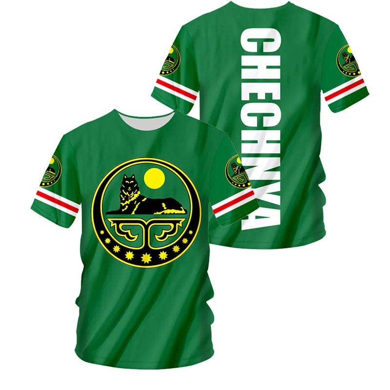 T-Shirt Men Women Chechen Heritage Graphic Tee Summer outdoor sports casual fashionable street clothing