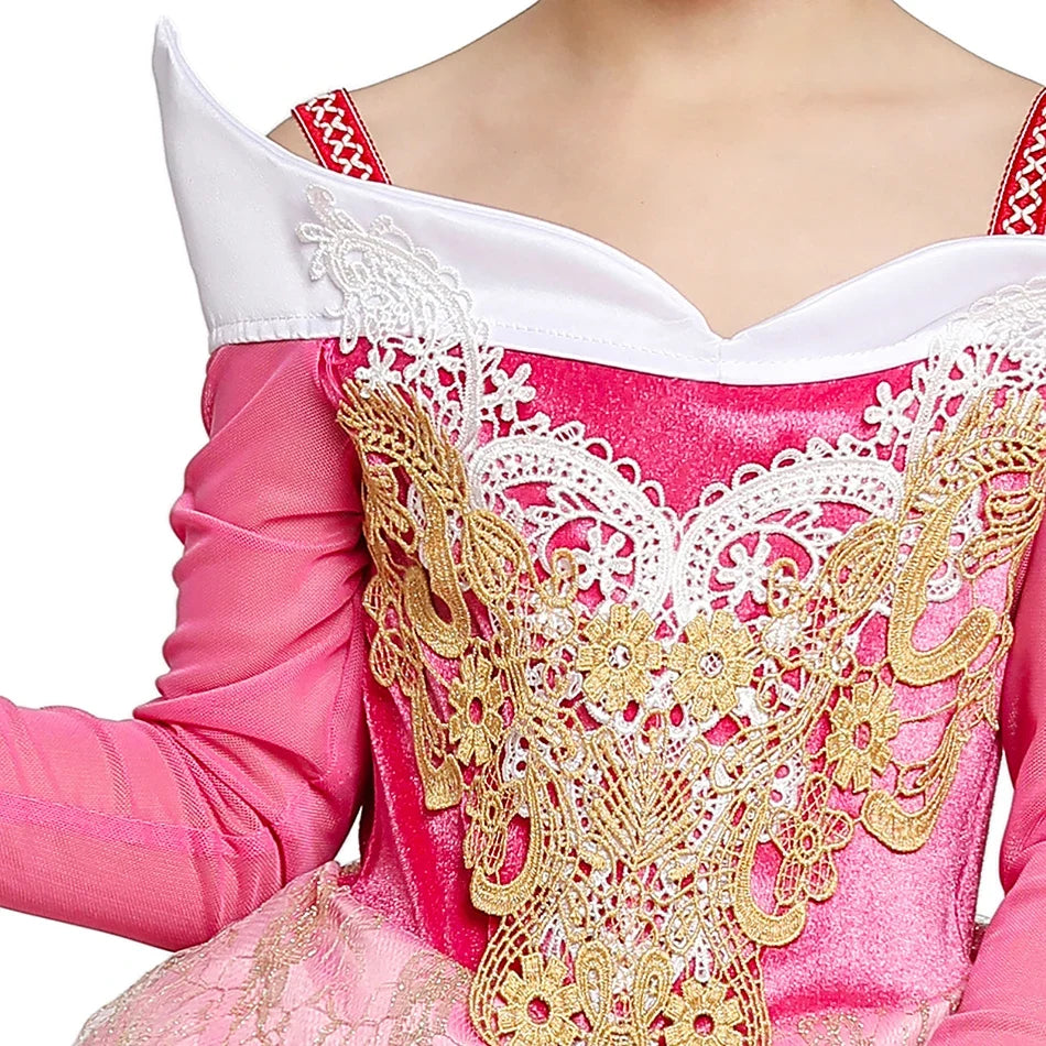 Girls Sleeping Beauty Aurora Cosplay Princess Dress Kids Rapunzel Frozen Elsa Cinderella Costume Party Clothing 2-10Years