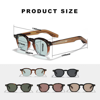 High QualityTortoiseshell Round Frame Handmade Sunglasses Designer Men Acetate Women's Beach Sun UV400 Sunglasses Can Be Carved