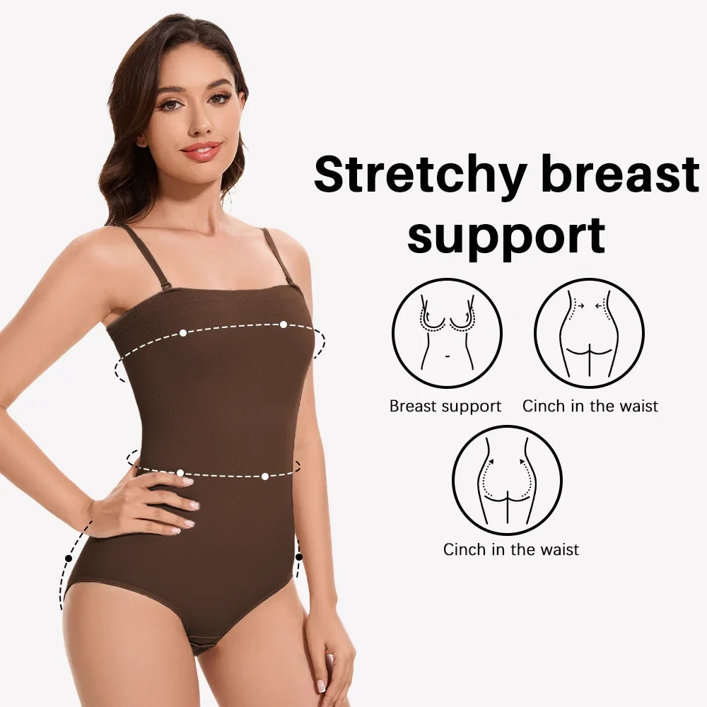 Slimming Strapless Bodysuit Off Shoulder Women Shorts Shapewear Tummy Control Body Shaper Sexy Fajas Underwear Bodysuits